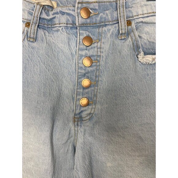 Vintage Straight Universal Threads Light Wash Distressed Button-Fly Jeans Womens - Picture 5 of 6